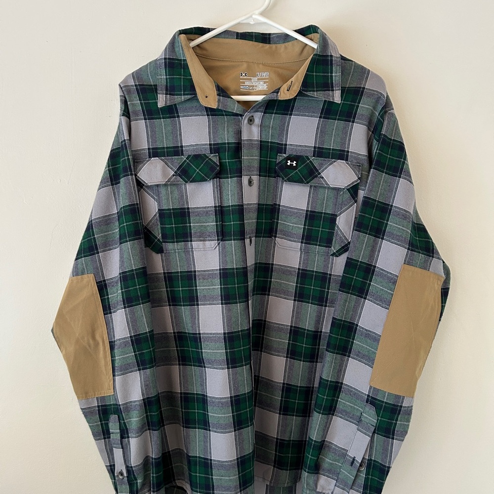 Under Armour Green and Gray Plaid Button Down Shirt